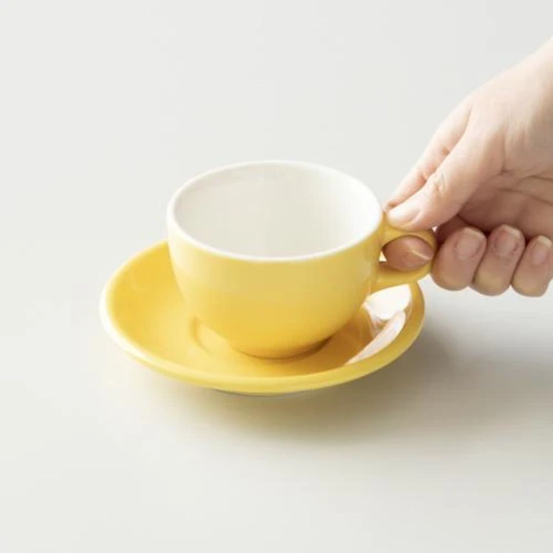 ORIGAMI 6 or 8oz Saucer Yellow - Alas Cangkir Latte Bowl dari Jepang ORIGAMI 6 or 8oz Saucer Yellow - Alas Cangkir Latte Bowl dari Jepang