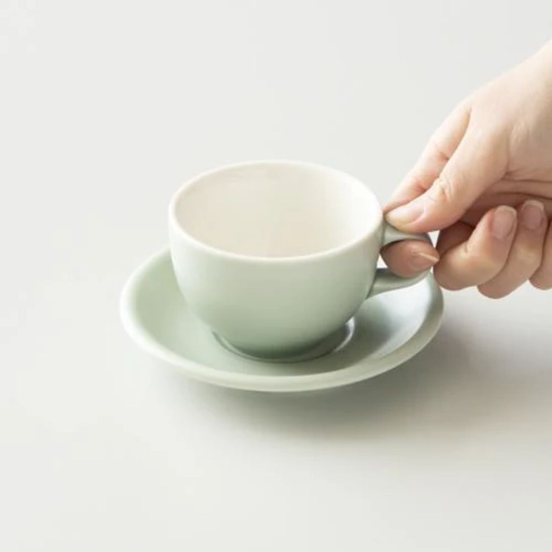 ORIGAMI 6 or 8oz Saucer Matte Green - Alas Cangkir Latte Bowl dari Jepang ORIGAMI 6 or 8oz Saucer Matte Green - Alas Cangkir Latte Bowl dari Jepang