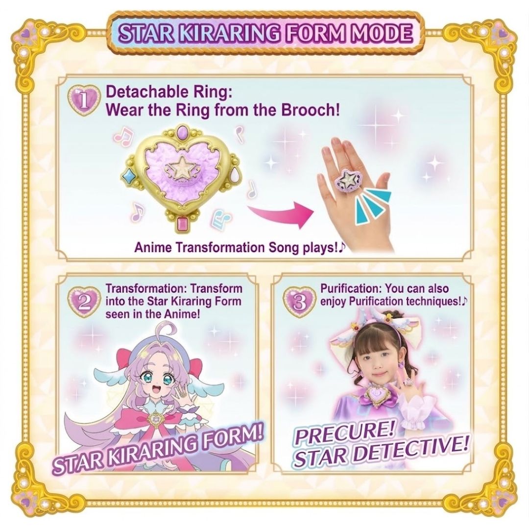Detective Pretty Cure Star Kirling Brooch Bandai Power Up Transformation