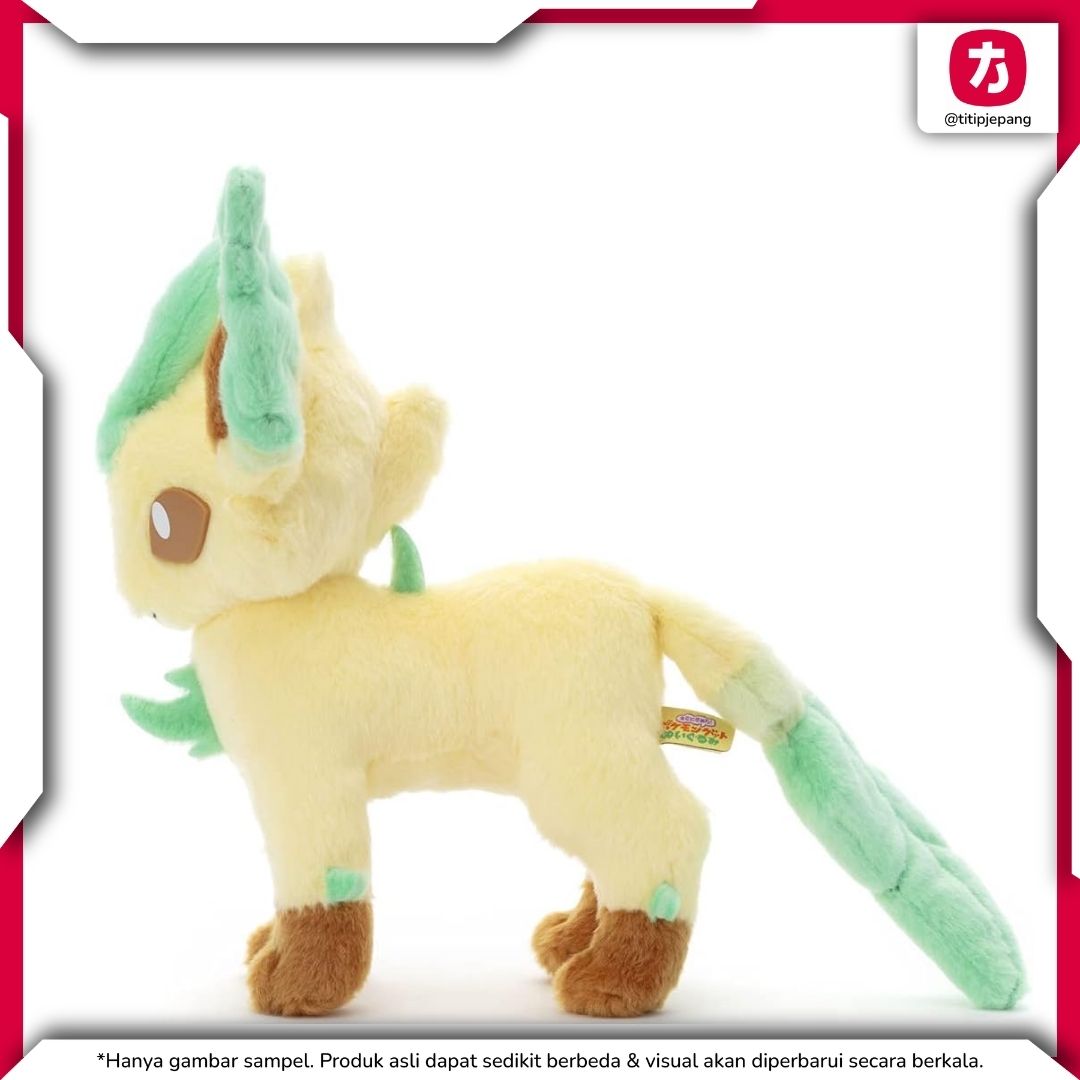 Pokemon Leafeon Plush Takara Tomy Arts Boneka Koleksi Lembut Ukuran 23 cm Pokemon Leafeon Plush Takara Tomy Arts Boneka Koleksi Lembut Ukuran 23 cm