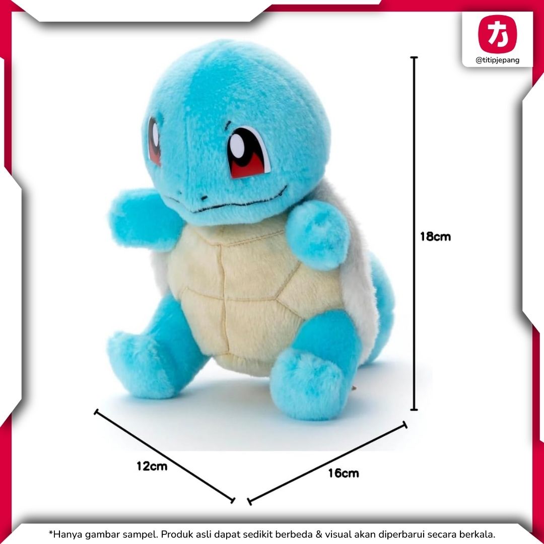Pokemon Squirtle Plush Takara Tomy Arts Boneka Koleksi Lucu Ukuran 18 cm Pokemon Squirtle Plush Takara Tomy Arts Boneka Koleksi Lucu Ukuran 18 cm