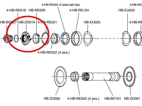 CAMPAGNOLO HB-ZO019 hub adjusting sleeve CAMPAGNOLO HB-ZO019 hub adjusting sleeve