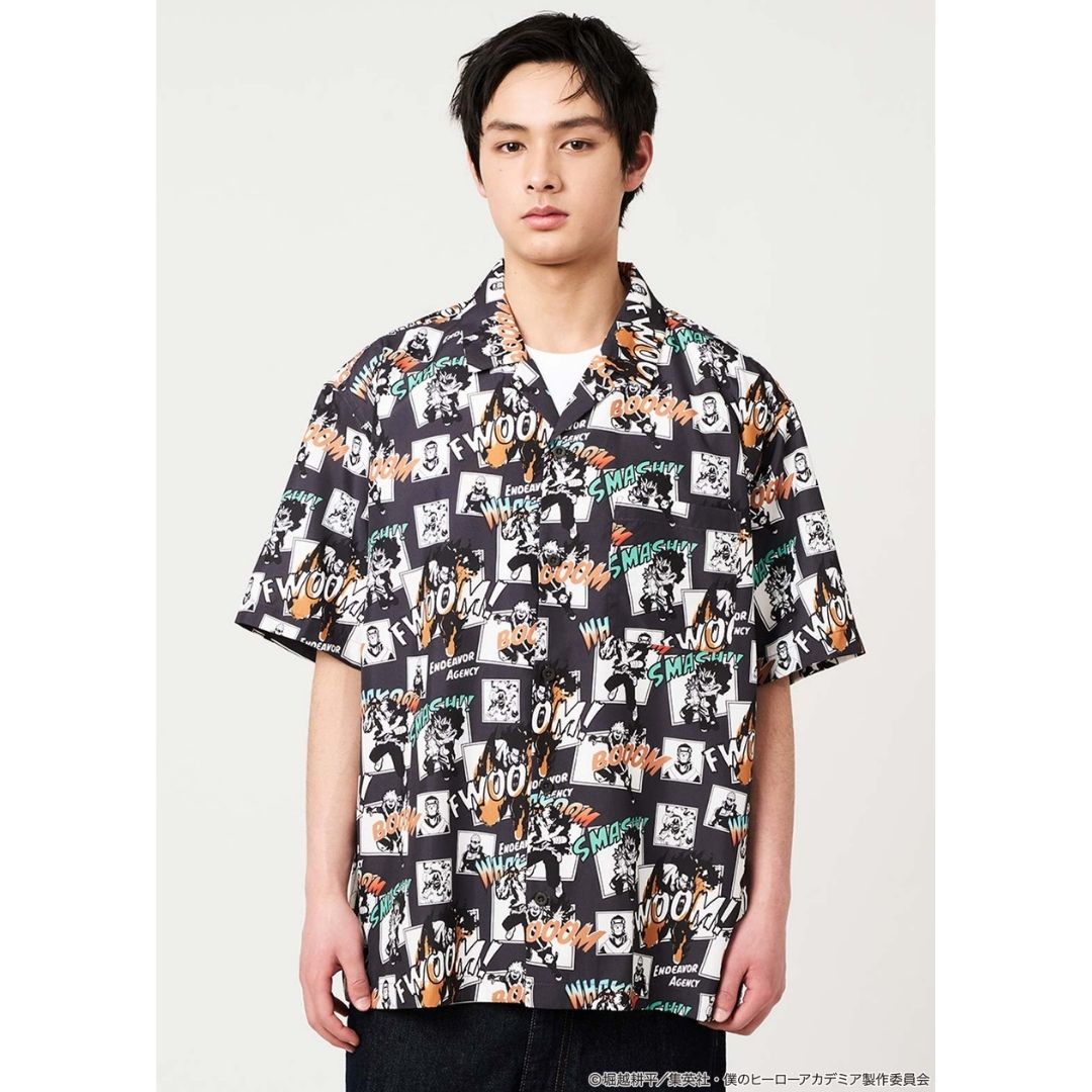 Kemeja My Hero Academia Graniph Lets go! Endeavor Office Open-Collar Shirt
