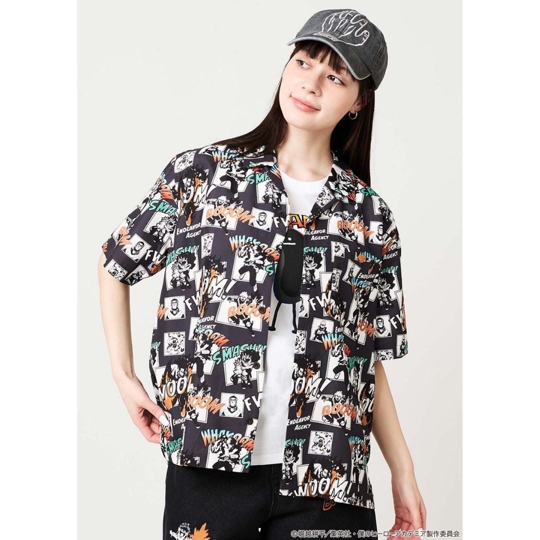 Kemeja My Hero Academia Graniph Lets go! Endeavor Office Open-Collar Shirt