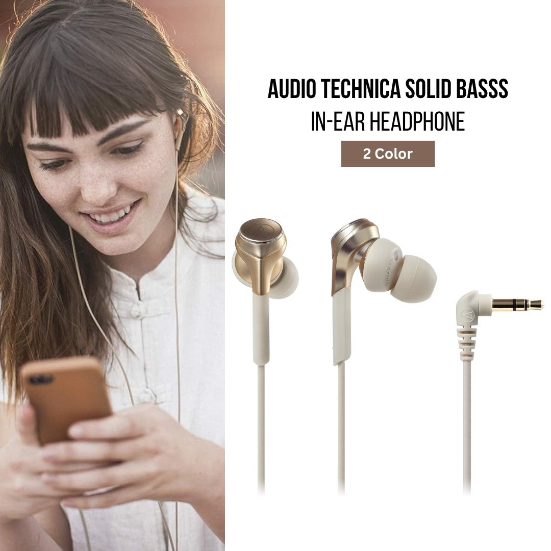 Earphone Audio-Technica SOLID BASS In-Ear Headphones Deep Bass Earphone Audio-Technica SOLID BASS In-Ear Headphones Deep Bass