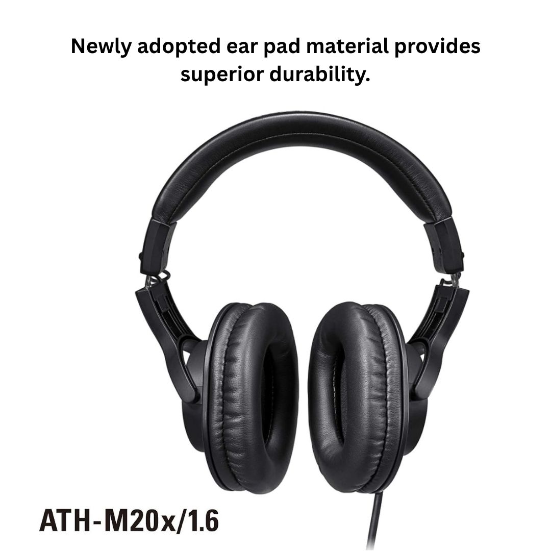  Headphone Audio Technica ATH-M20x Professional Monitor Black 1,6 m 