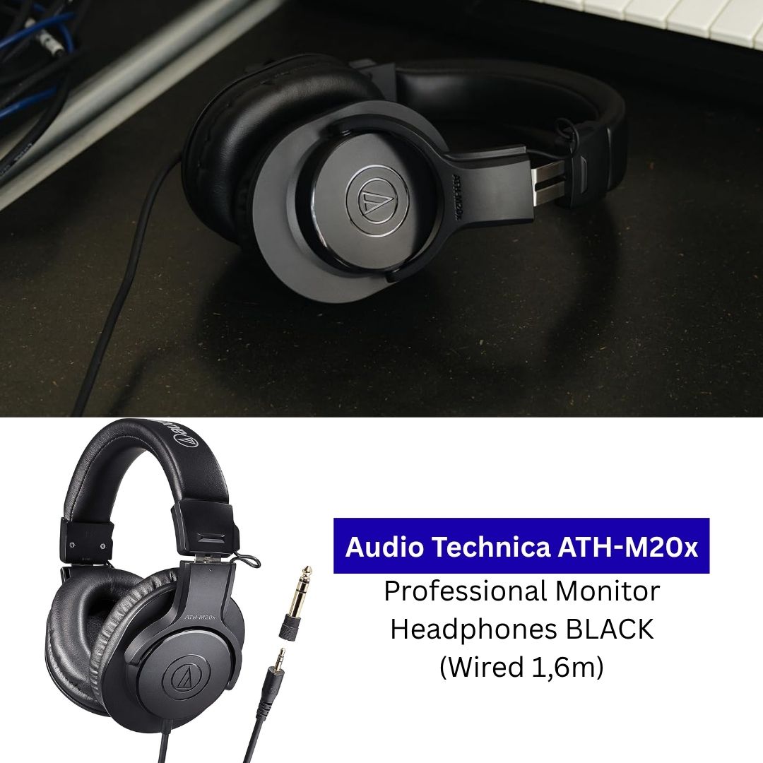  Headphone Audio Technica ATH-M20x Professional Monitor Black 1,6 m 