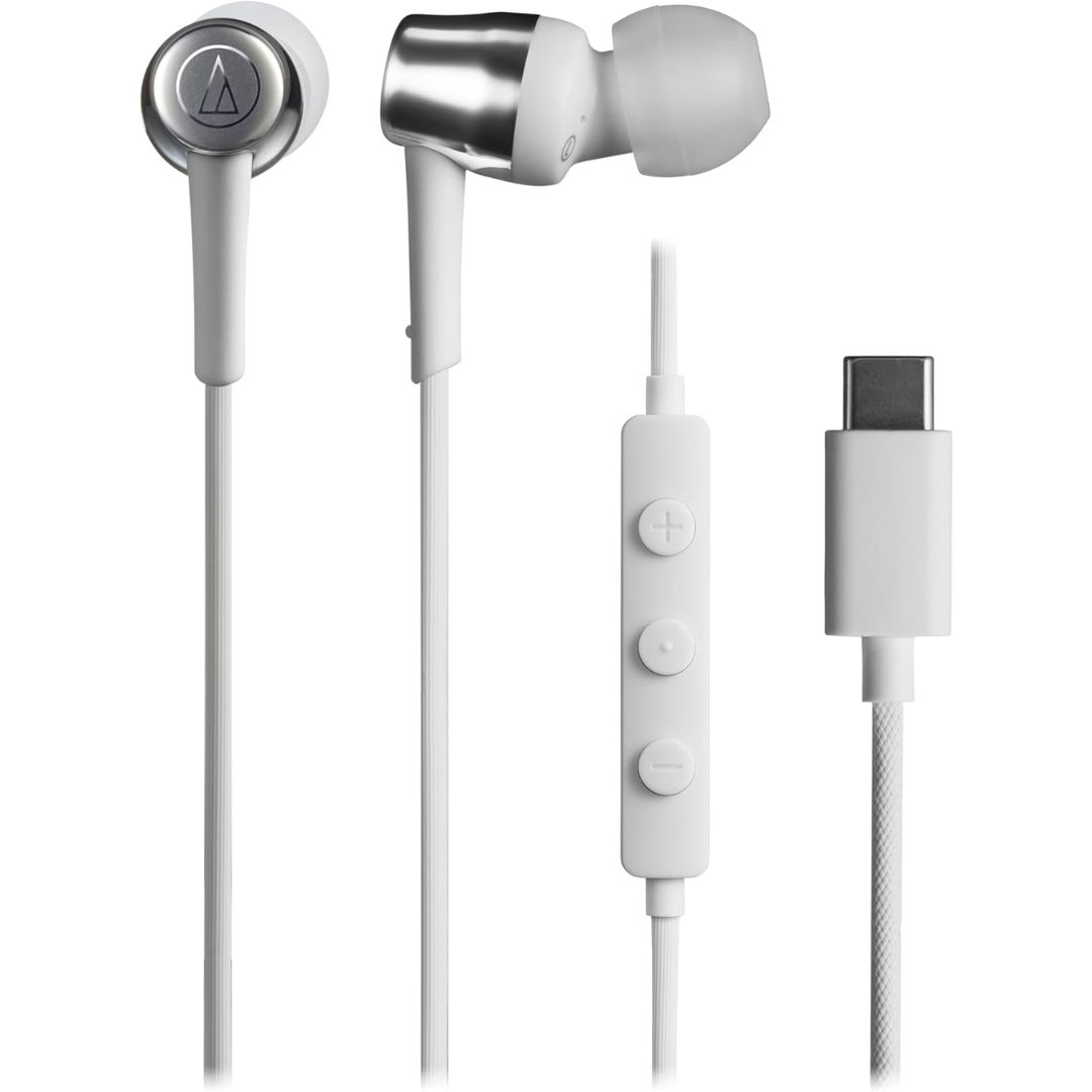  Earphone Audio Technica ATH-CKD30C USB-C dengan Mikrofon Earbuds 
