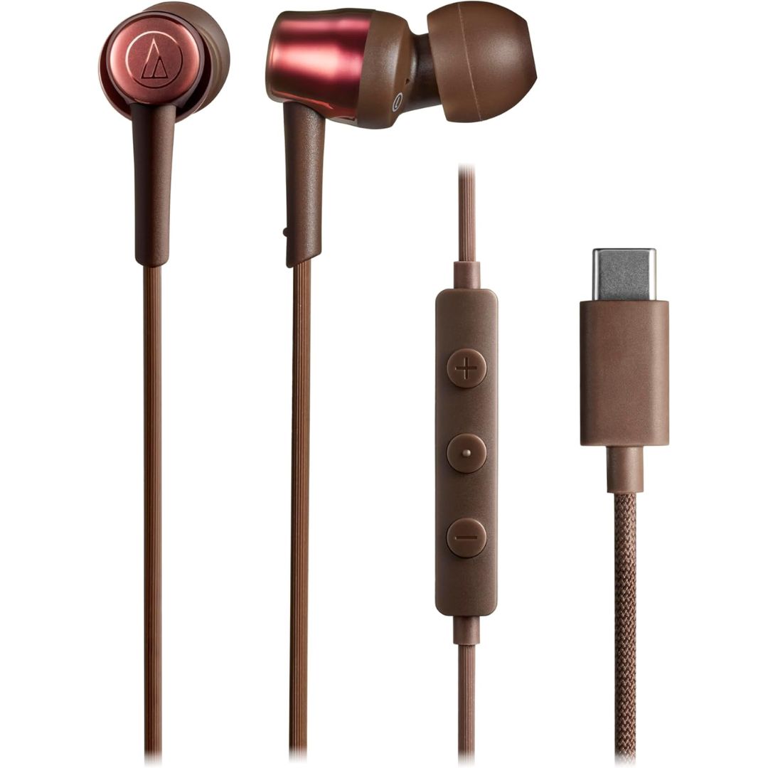  Earphone Audio Technica ATH-CKD30C USB-C dengan Mikrofon Earbuds 
