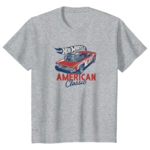Hot Wheels American Classic T-Shirt Mattel Heather Grey Kids Official Tee