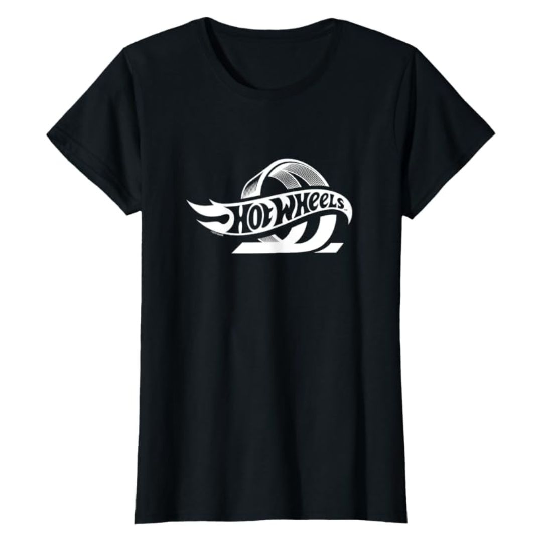 Hot Wheels Classic Loop T-Shirt Black Women Mattel Casual Official Apparel