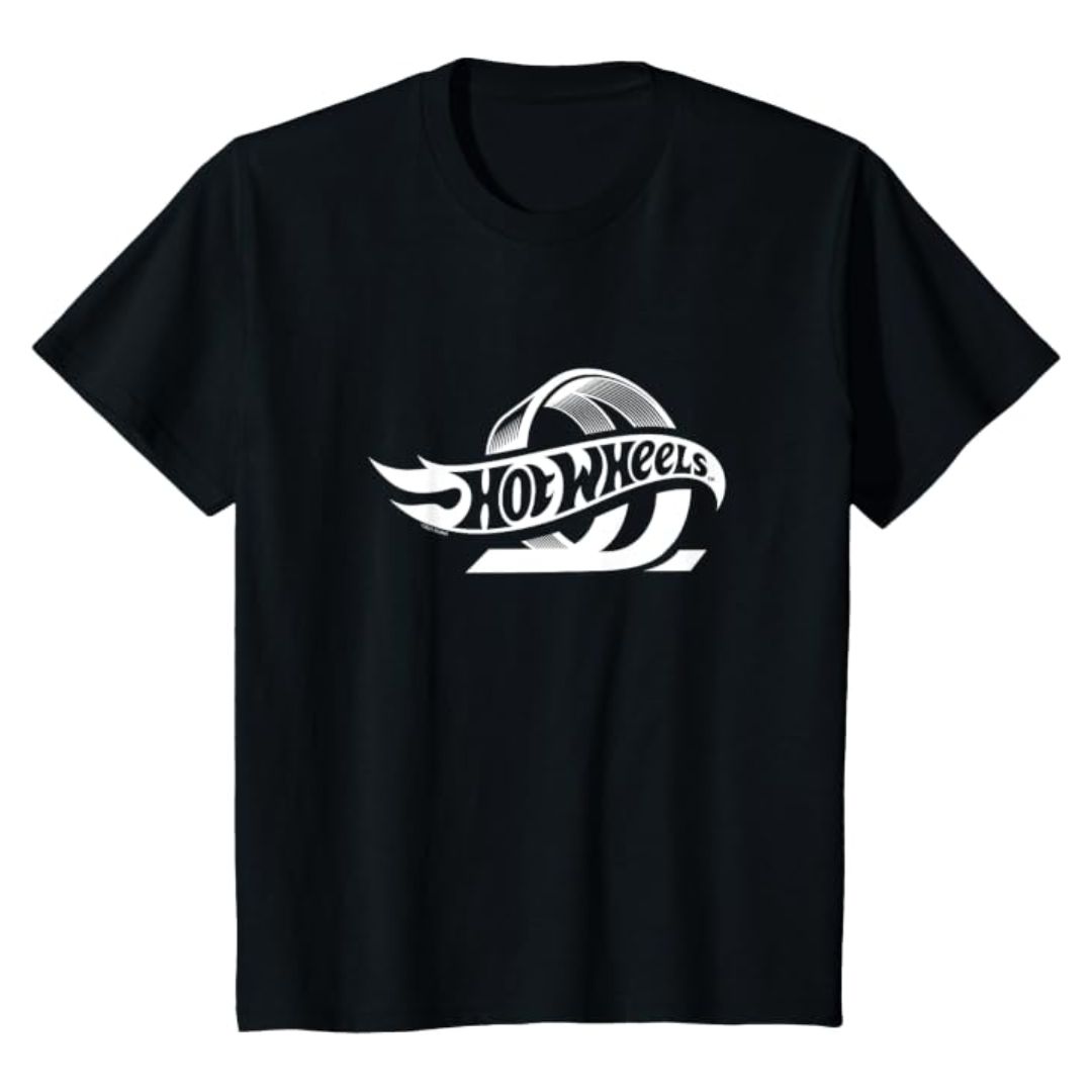 Hot Wheels Classic Loop T-Shirt Black Kids Mattel Casual Official Apparel