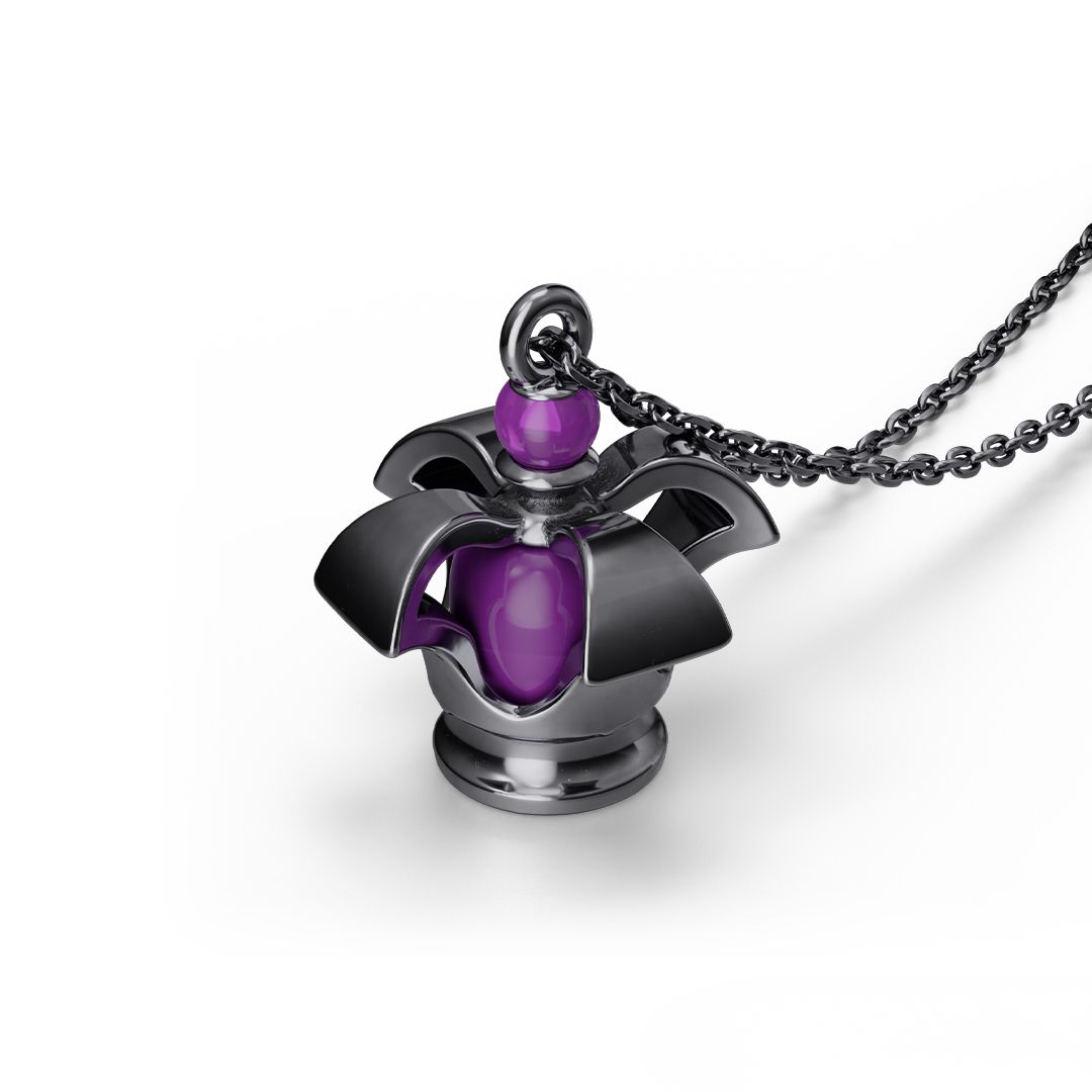 Madoka Magica Dark Orb Necklace Silver 925 Black Coating Homura Collection
