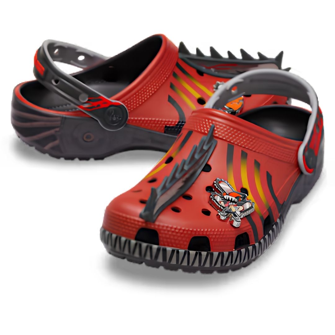  Crocs Chainsaw Man Classic Clogs Limited Edition dengan Jibbitz Chainsaw Man dan Pochita 