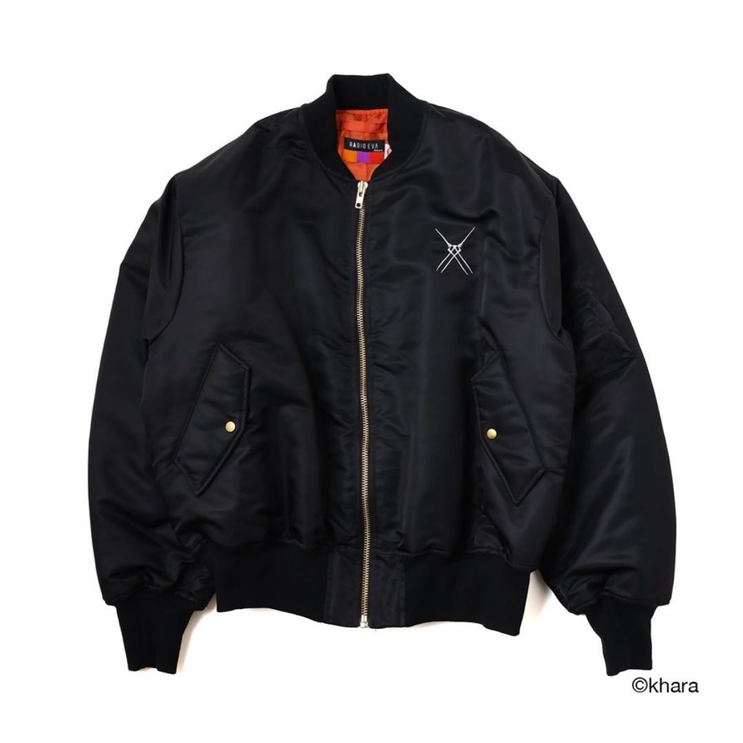 RADIO EVA Evangelion MA-1 Jacket THE 30 C089 MOVE Black Bomber RADIO EVA Evangelion MA-1 Jacket THE 30 C089 MOVE Black Bomber