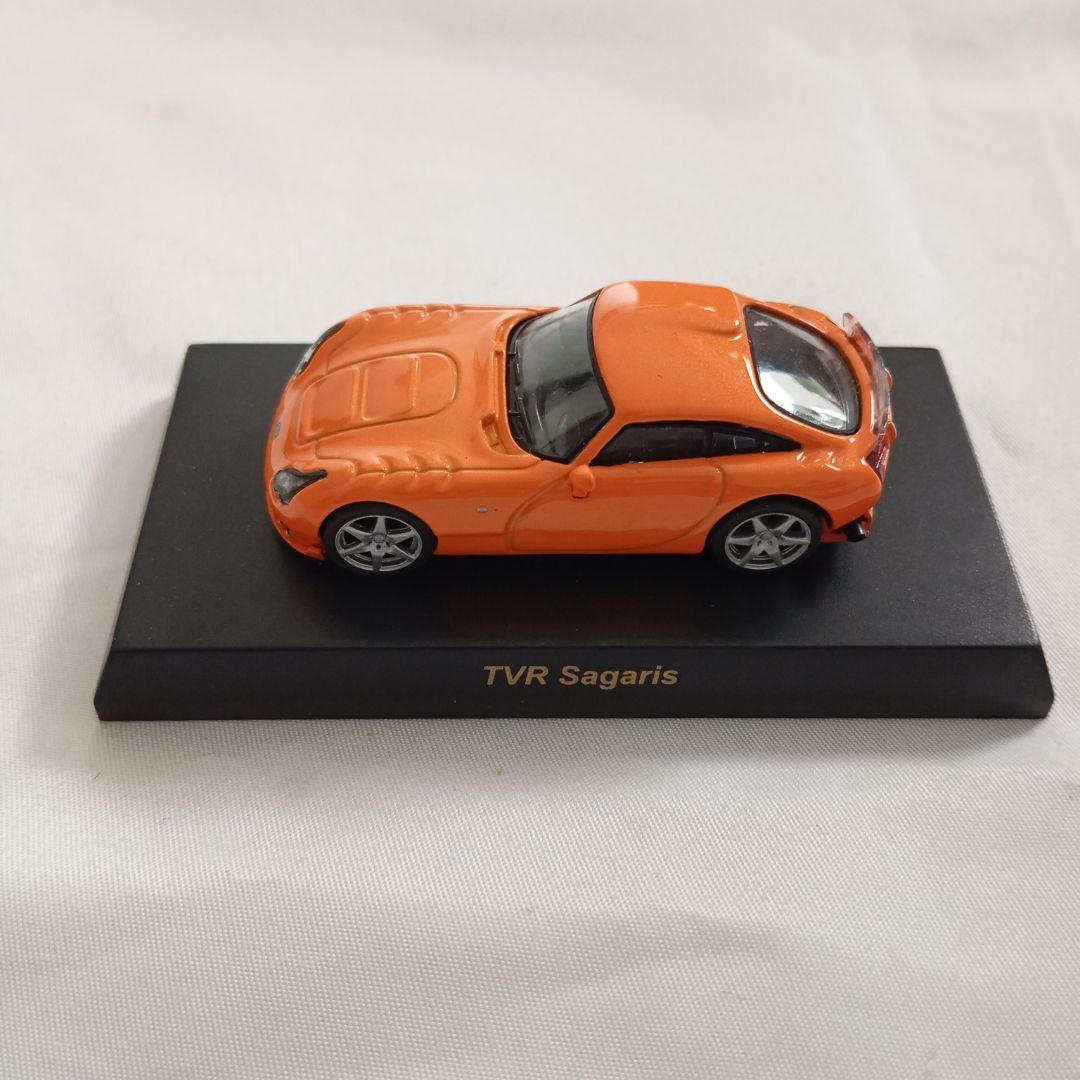Diecast Kyosho TVR Sagaris Orange car Model 1/64 Diecast Kyosho TVR Sagaris Orange car Model 1/64