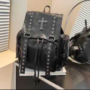 Last one left! Black studded cross backpack, casual, punk, rock style